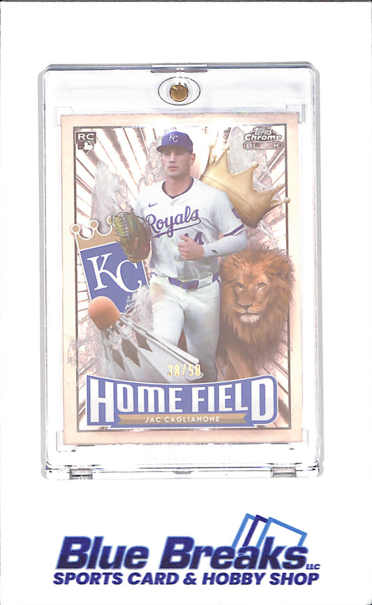 2026 Topps Chrome Black - Jac Caglianone - RC - Home Field Advantage - 38/50 - Kansas City Royals - Baseball - #CBHA-1 - drop