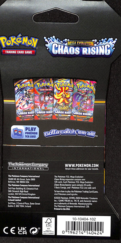 Pokemon - Chaos Rising Sleeved Booster Pack - Sealed Wax