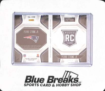 2022 Panini Playbook - Pierre Strong Jr - Rookie Card Autograph Booklet - New England Patriots - Football - 99/299 - #239
