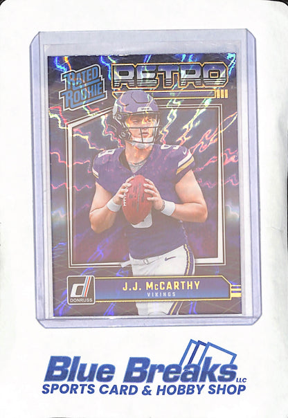 2024 Panini Donruss - JJ McCarthy - Rated Rooked Retro Series Blue - Minnesota Vikings - Football - #2