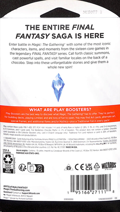 Magic the Gathering - Final Fantasy Sleeved Play Booster Pack - Sealed Wax