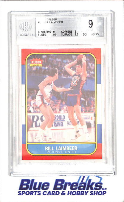 1986 Fleer - Bill Laimbeer - Beckett 9 - Detroit Pistons - Basketball - #61 - drop