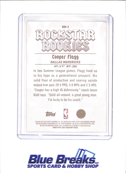 2025-26 Bowman Chrome - Cooper Flagg - Rockstar Rookies - Dallas Mavericks - Basketball - #RR-1 - drop