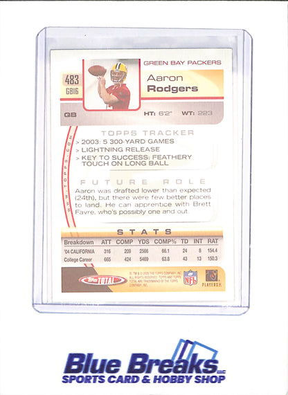 2005 Topps Total - Aaron Rodgers - Silver Rookie - Green Bay Packers - Football - #483 - drop