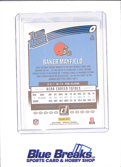 2018 Panini Donruss - Baker Mayfield - Rated Rookie - Cleveland Browns - Football - #303 - drop