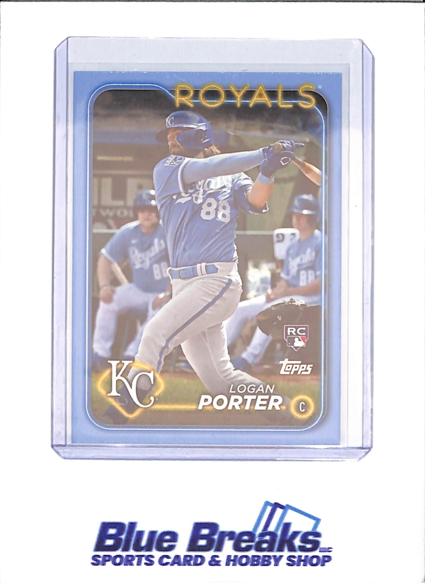 2024 Topps Series Two - Logan Porter - Father's Day Blue Border - 29/50 - RC - Kansas City Chiefs - Baseball - #666 - drop