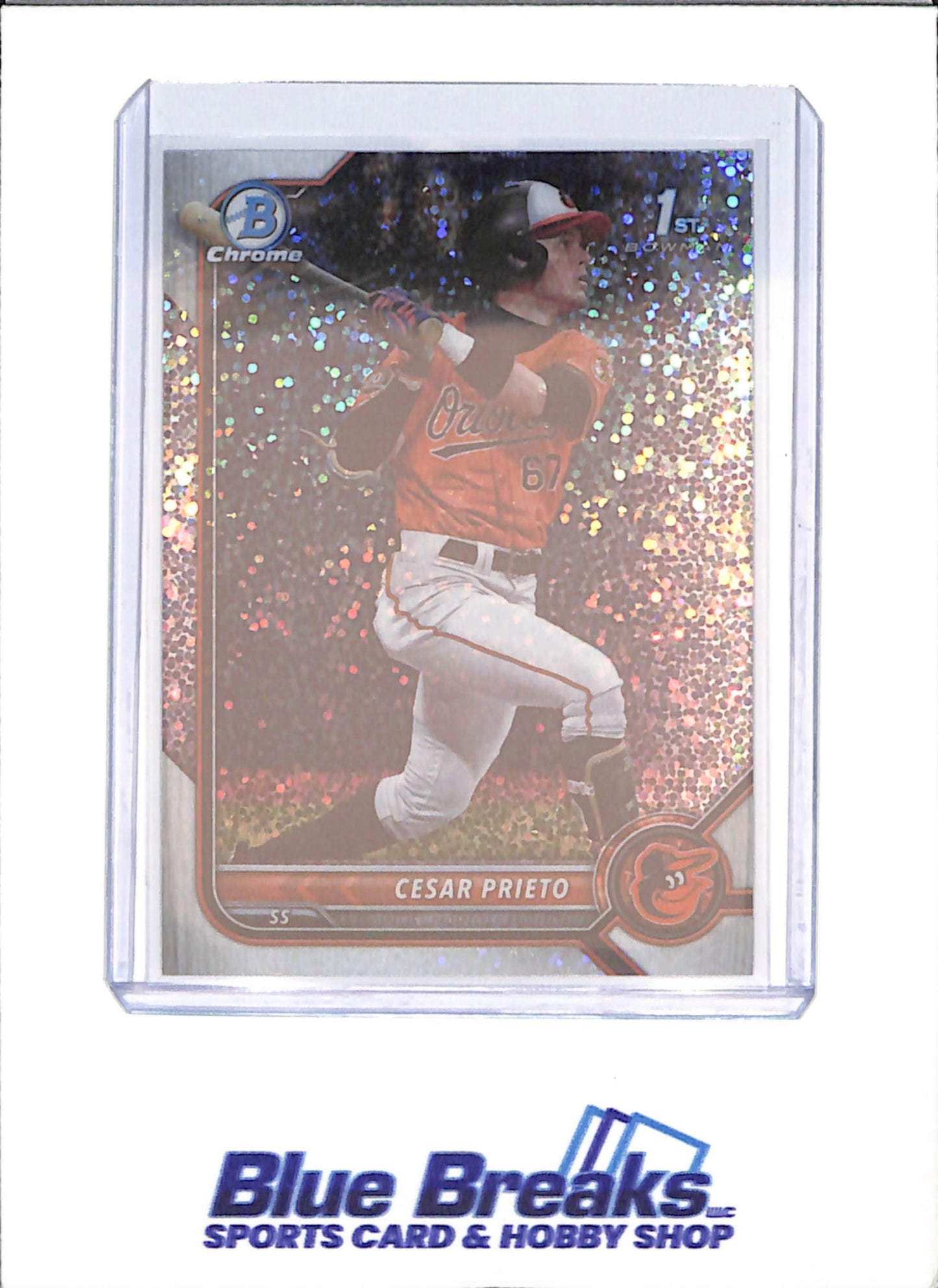 2022 Bowman Chrome - Cesar Prieto - Bowman 1st Sparkle - 191/299 - Baltimore Orioles - Baseball - #BCP-206 - drop