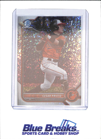 2022 Bowman Chrome - Cesar Prieto - Bowman 1st Sparkle - 191/299 - Baltimore Orioles - Baseball - #BCP-206 - drop