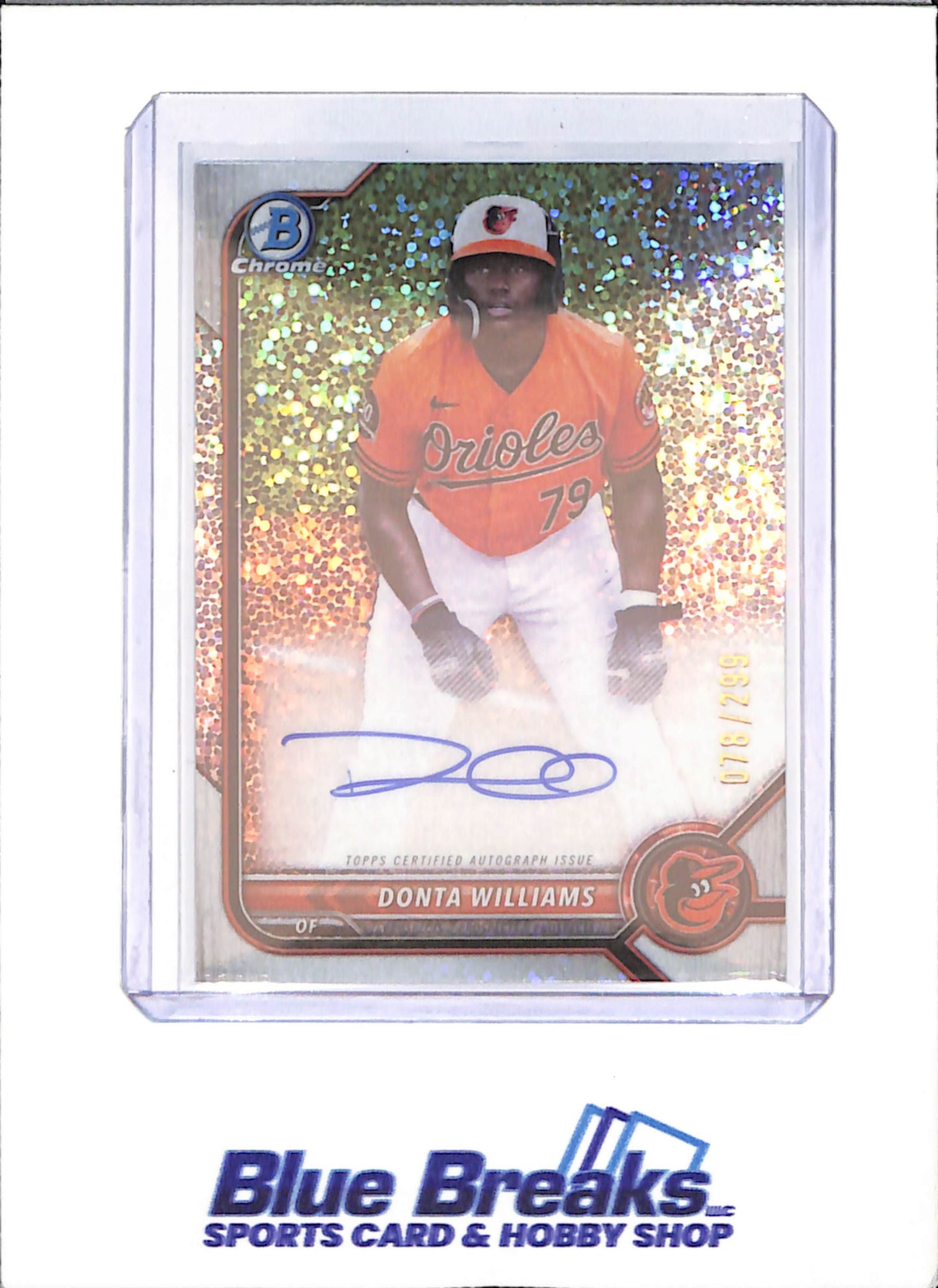 2022 Bowman Chrome - Donta Williams - Autograph - Sparkle - 78/299 - Baltimore Orioles - Baseball - #CPA-DW - drop