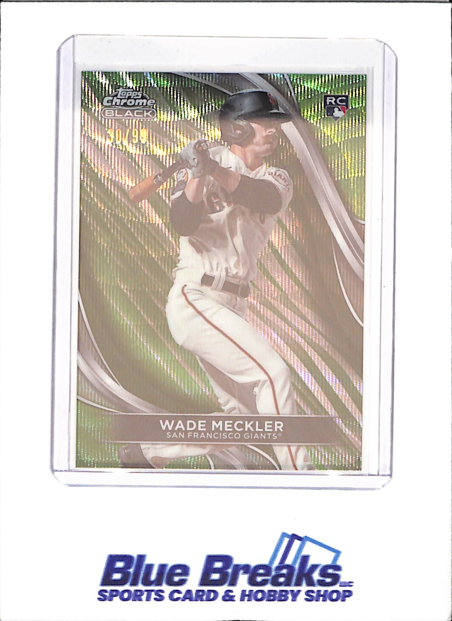 2024 Topps Chrome Black - Wade Meckler - RC - Green Wave Refractor - 30/99 - San Francisco Giants - Baseball - #47 - drop