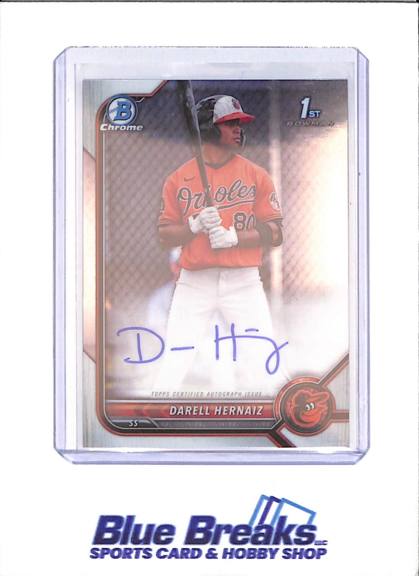 2022 Bowman Chrome - Darell Hernaiz - 1st Bowman Autograph - Baltimore Orioles - Baseball - #CPA-DHZ - drop
