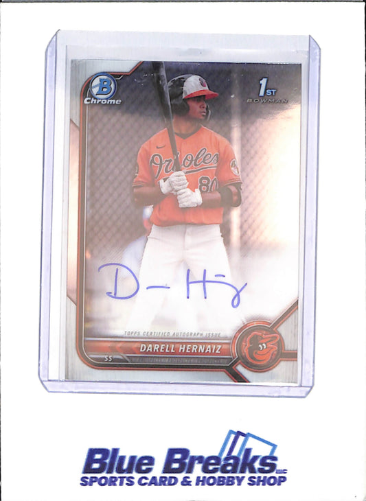 2022 Bowman Chrome - Darell Hernaiz - 1st Bowman Autograph - Baltimore Orioles - Baseball - #CPA-DHZ