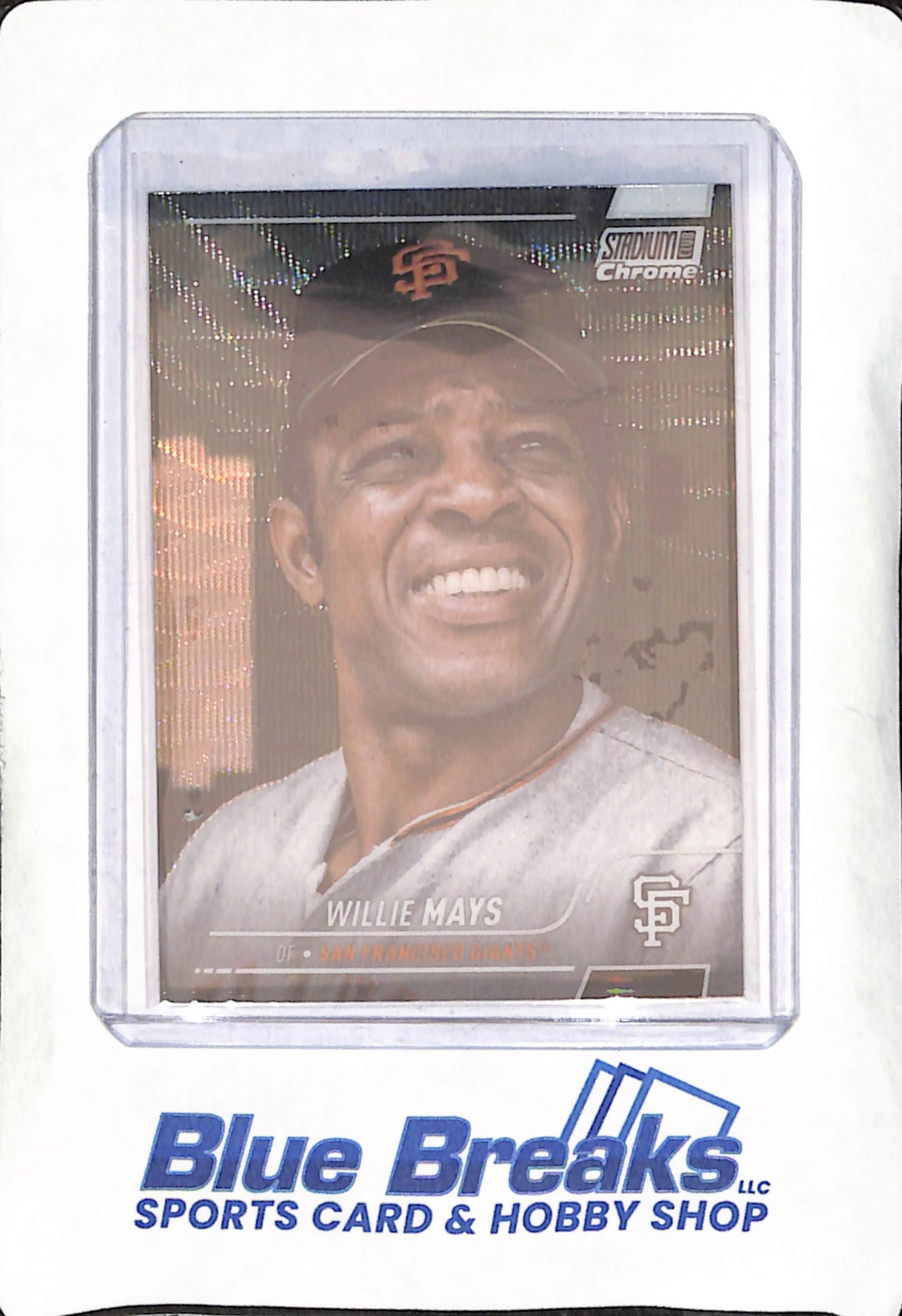 2022 Topps Stadium Club Chrome - Willie Mays - Wave Refractor - San Francisco Giants - Baseball - #175