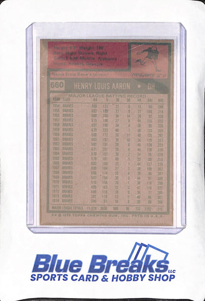 1975 Topps - Hank Aaron - Milwaukee Brewers - Baseball - #660