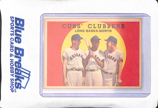 1959 Topps - Cubs Clubbers - Dale Long - Walt Moryn - Ernie Banks - Chicago Cubs - Baseball - #147