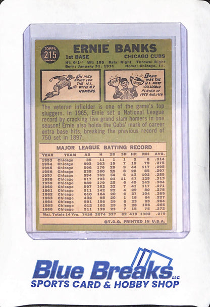 1967 Topps - Ernie Banks - Chicago Cubs - Baseball - #215