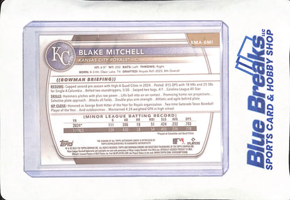 2025 Bowman Chrome - Blake Mitchell - Mojo Autograph - Kansas City Royals - Baseball - #BMA-BMI