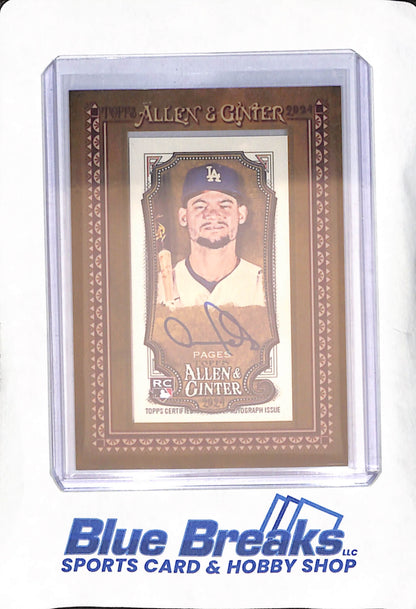 2024 Topps Allen & Ginter - Andy Pages - Mini Framed Autograph - Los Angeles Dodgers - RC - Baseball - #MA-AP