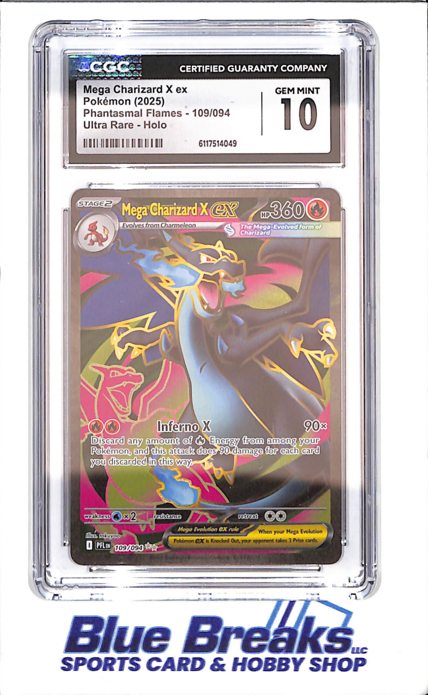 2025 Pokemon - Mega Charizard X ex - Phantasmal Flames - Ultra Rare - Holo - CGC 10 - 109/94 - drop