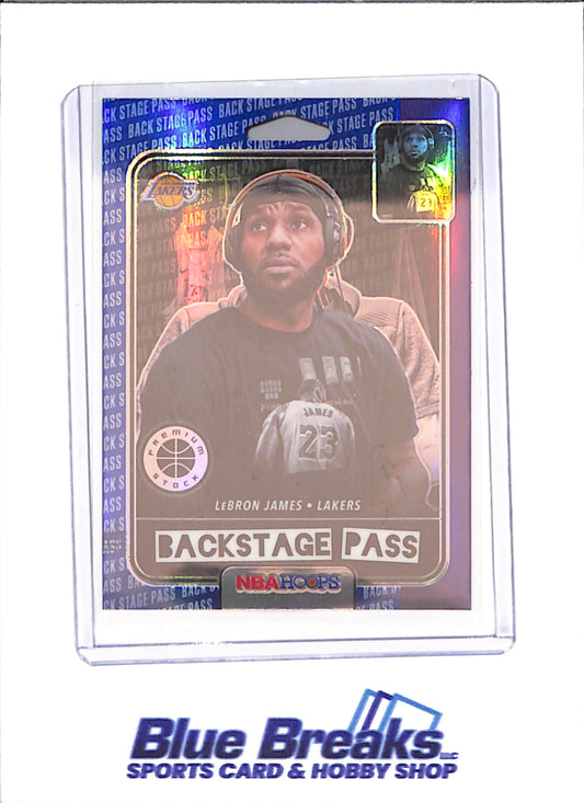2019-20 Panini Hoops Premium Stock - Lebron James - Backstage Pass Blue - Los Angeles Lakers - Basketball - #7 - drop