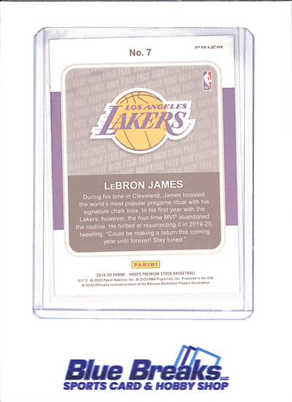 2019-20 Panini Hoops Premium Stock - Lebron James - Backstage Pass Blue - Los Angeles Lakers - Basketball - #7 - drop