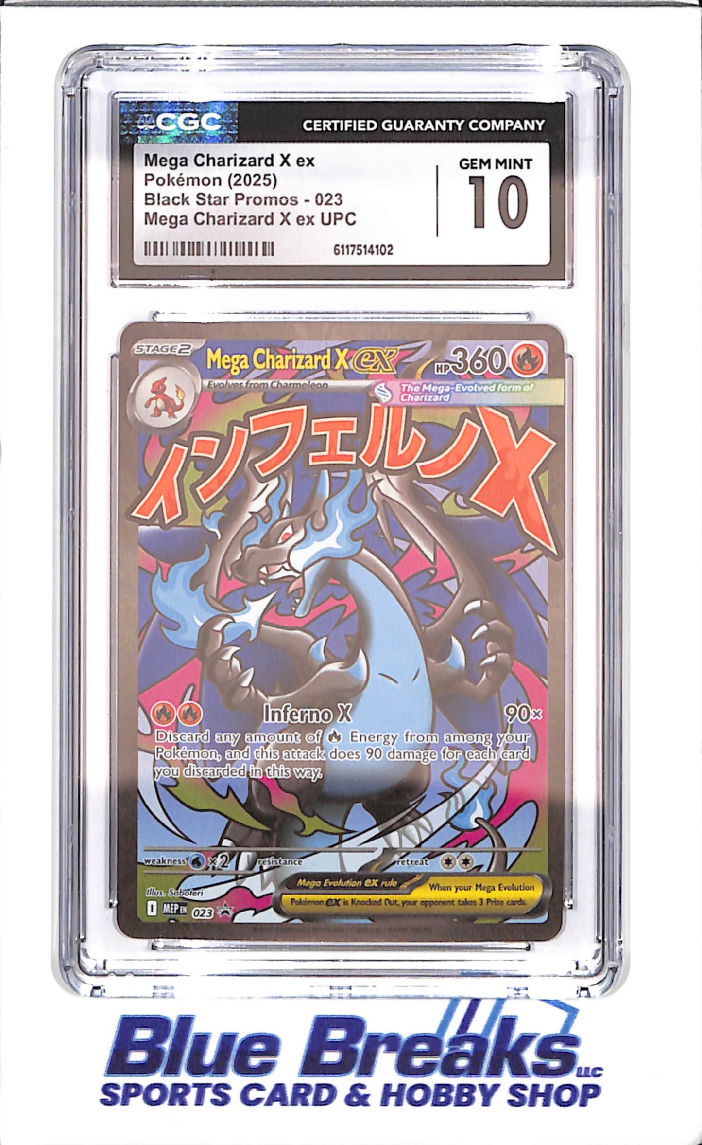 2025 Pokemon - Mega Charizard X ex - Black Star Promos - Mega Charizard X ex UPC - CGC 10 - 023 - drop