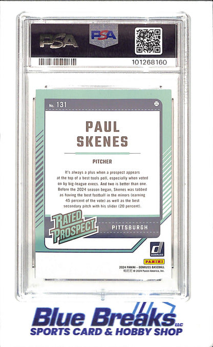 2024 Panini Donruss - Paul Skenes - Statue of Liberty Holo - PSA 9 - Pittsburgh Pirates - Baseball - #131 - drop