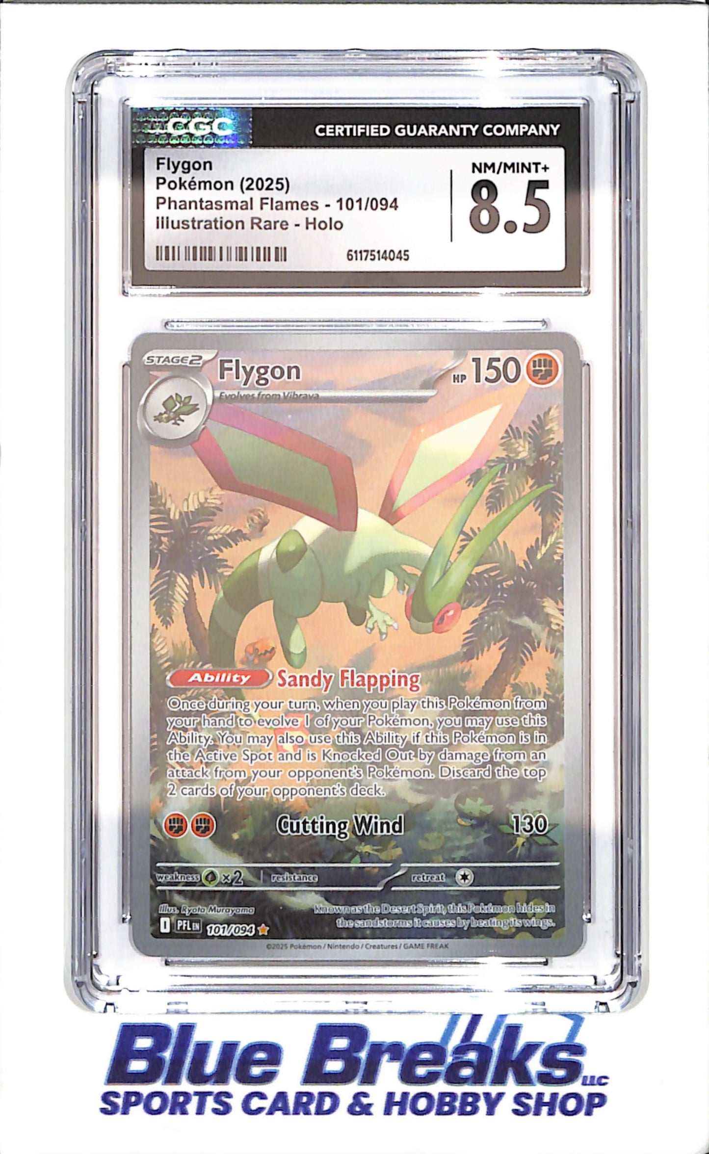 2025 Pokemon - Flygon - Phantasmal Flames - Illustration Rare - Holo - CGC 8.5 - 101/094 - drop