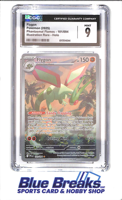 2025 Pokemon - Flygon - Phantasmal Flames - Illustration Rare - Holo - CGC 9 - 101/094 - drop