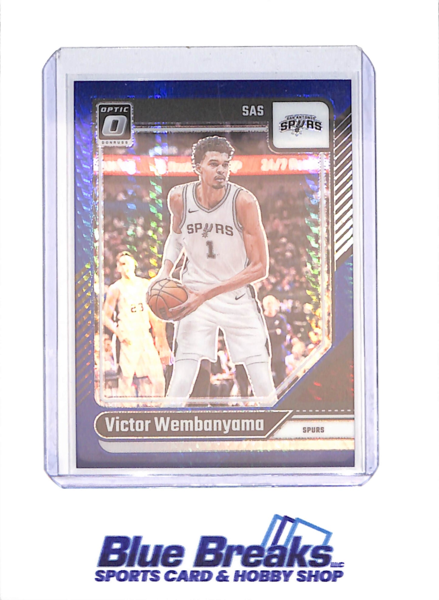 2024 Panini Donruss Optic - Victor Wembanyama - Blue Hyper Prizm - 173/175 - San Antonio Spurs - Basketball - #45 - drop