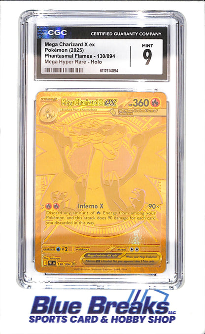 2025 Mega Charizard X ex - Phantasmal Flames - Mega Hyper Rare - Holo - CGC 9 - 130/094 - drop