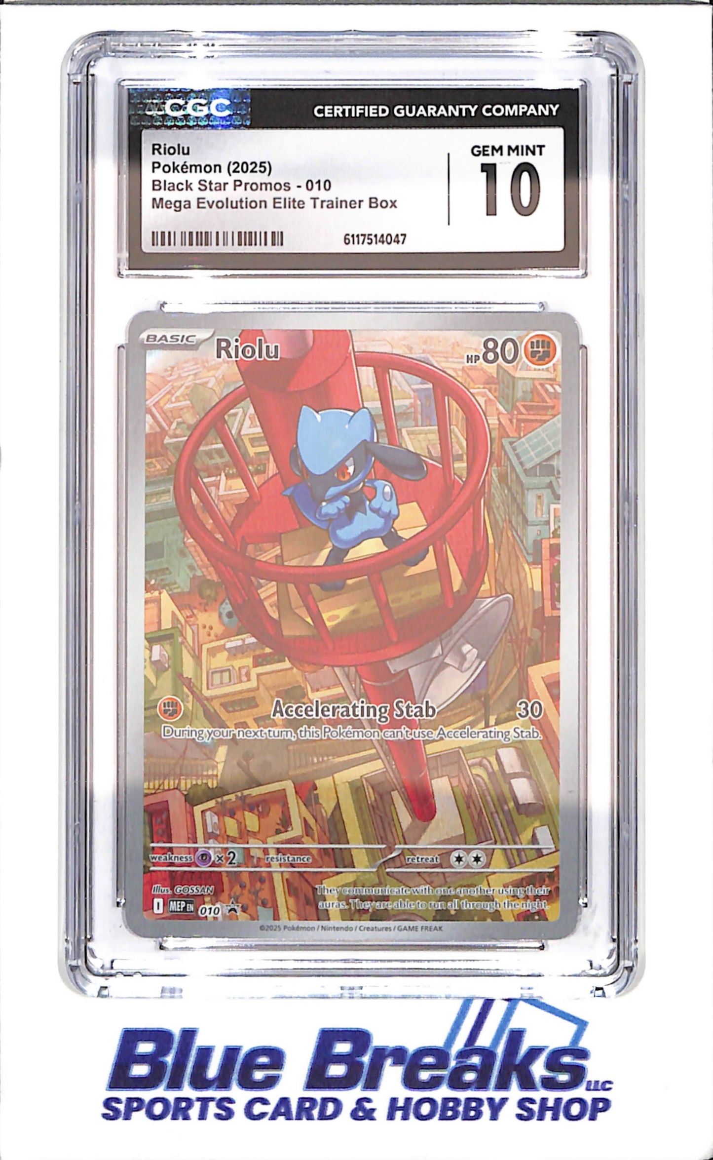 2025 Pokemon - Riolu - Black Star Promos - Mega Evolution ETB - CGC 10 - 010 - drop
