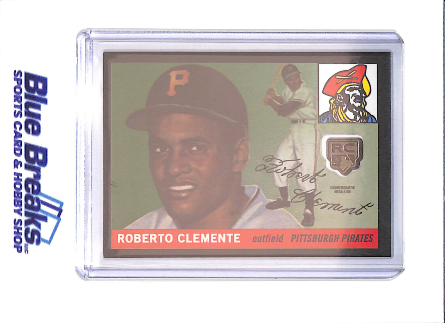 2020 Topps Series One - Roberto Clemente - Rookie Card Retrospective Logo Medallion Card - 59/199 - Pittsburgh Pirates - Baseball - #RCR-RO - drop