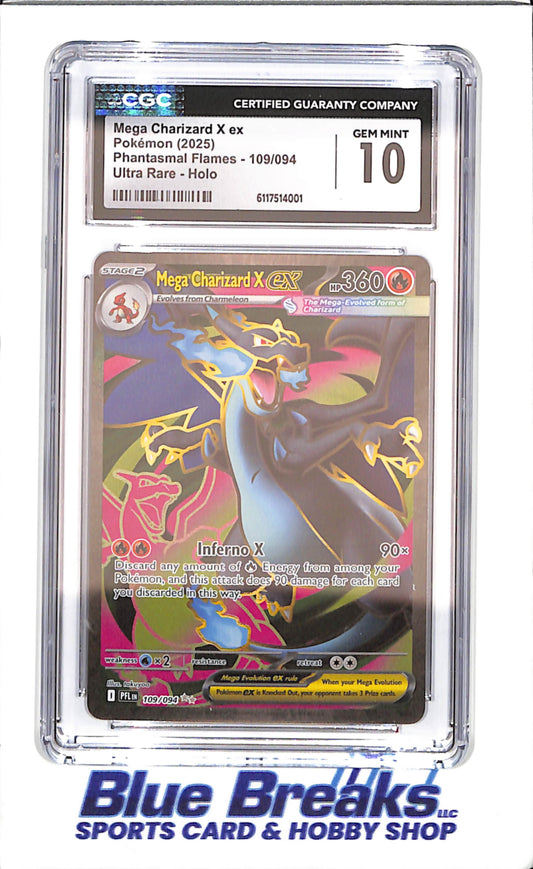 2025 Pokemon - Mega Charizard X ex - Phantasmal Flames - Ultra Rare - Holo - CGC 10 - 109/94 - drop