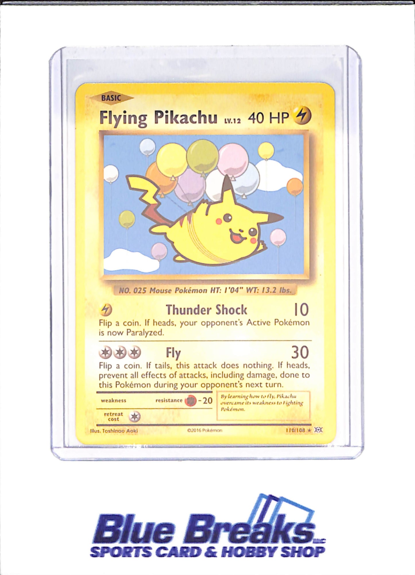 2016 Pokemon - Flying Pikachu - XY Evolutions - 110/108 - drop