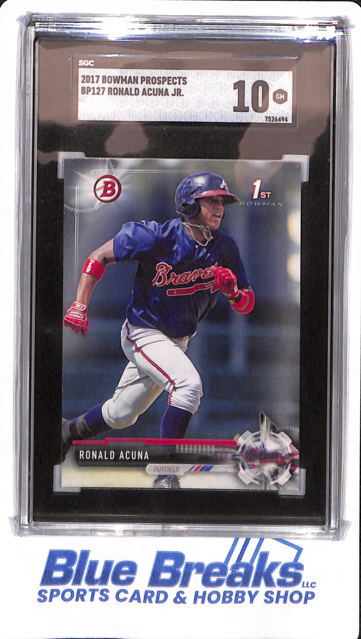 2017 Bowman Prospects - Ronald Acuna Jr - # BP127 - Atlanta Braves - SGC 10 - Baseball