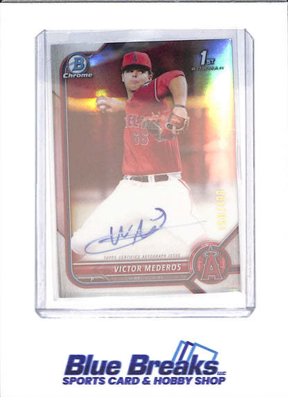 2022 Bowman Chrome - Victor Mederos - Bowman 1st Autograph - 150/499 - Los Angeles Angels - Baseball - #CDA-VM - drop