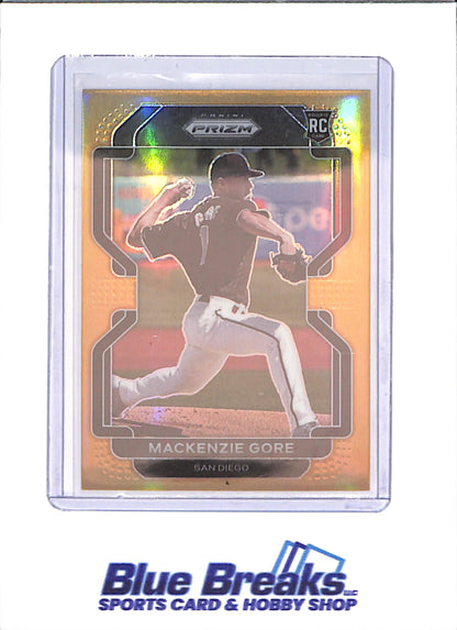 2022 Panini Prizm - Mackenzie Gore - Gold - RC - 92/100 - San Diego Padres - Baseball - #7 - drop