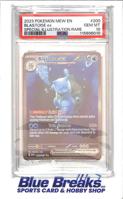 2023 Pokemon - Blastoise ex - Special Illustration Rare - Scarlet & Violet 151 - PSA 10 - 200/165 - drop