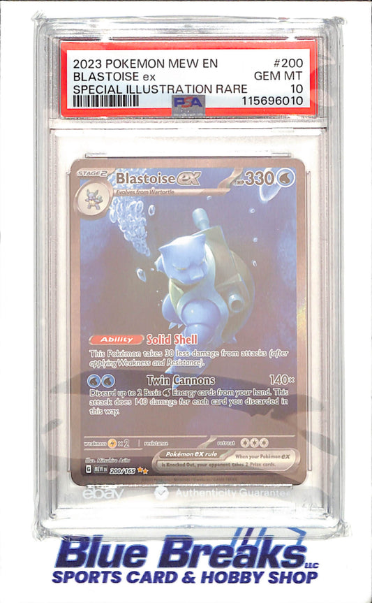2023 Pokemon - Blastoise ex - Special Illustration Rare - Scarlet & Violet 151 - PSA 10 - 200/165