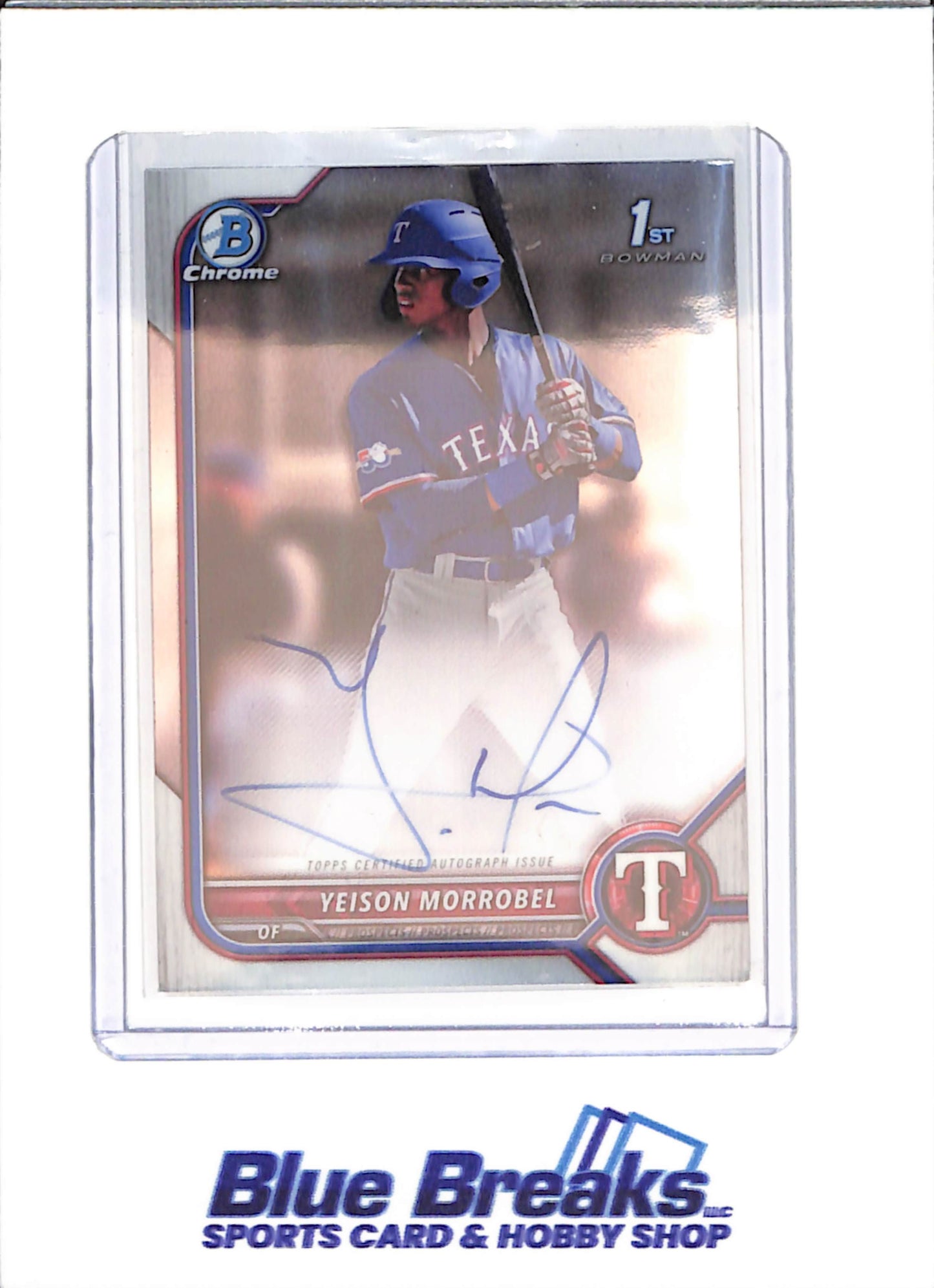 2022 Bowman Chrome - Yeison Morrobel - Bowman 1st Autograph - Texas Rangers - Baseball - #CPA-YML - drop