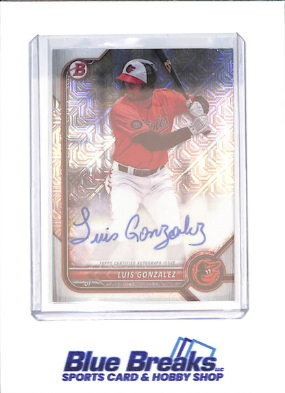 2022 Bowman - Luis Gonzalez - Mojo Autograph - Baltimore Orioles - Baseball - #BCMA-LG - drop