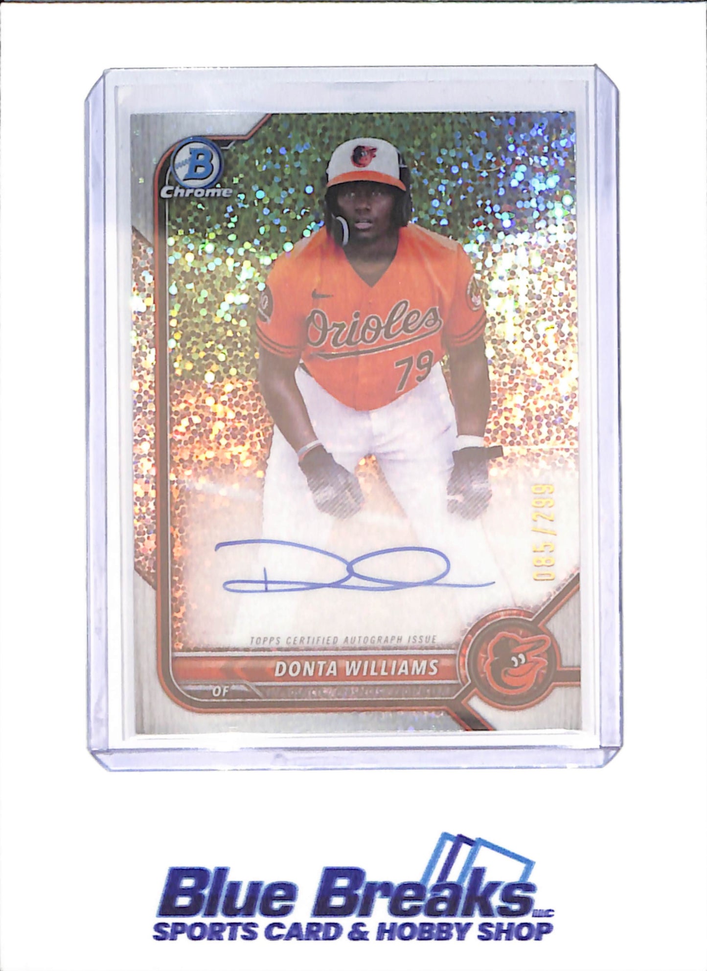 2022 Bowman Chrome - Donta Williams - Sparkle Autograph - 85/299 - Baltimore Orioles - Baseball - #CPA-DW - drop