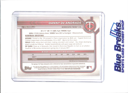 2022 Bowman Chrome - Danny DeAndrade - Bowman 1st Autograph - Minnesota Twins - Baseball - #CPA-DDE - drop