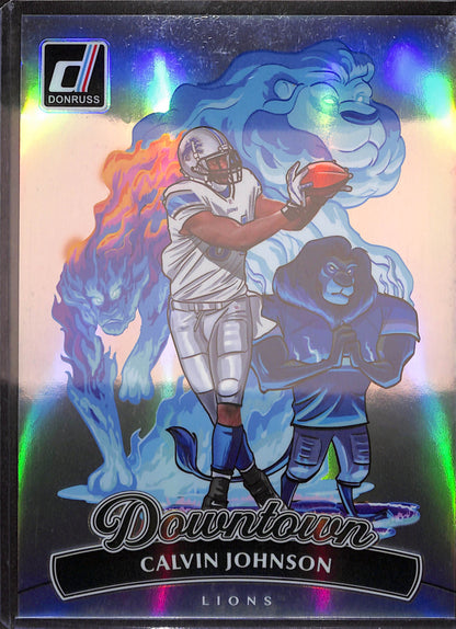 2025 Panini Donruss - Calvin Johnson - Downtown - Oversized - Detroit Lions - Football - #4 - drop