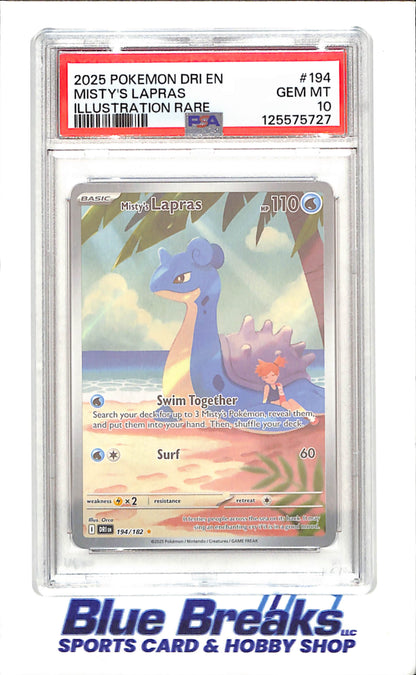 2025 Pokemon - Misty's Lapras - Illustration Rare - Destined Rivals - PSA 10 - 194/182 - drop