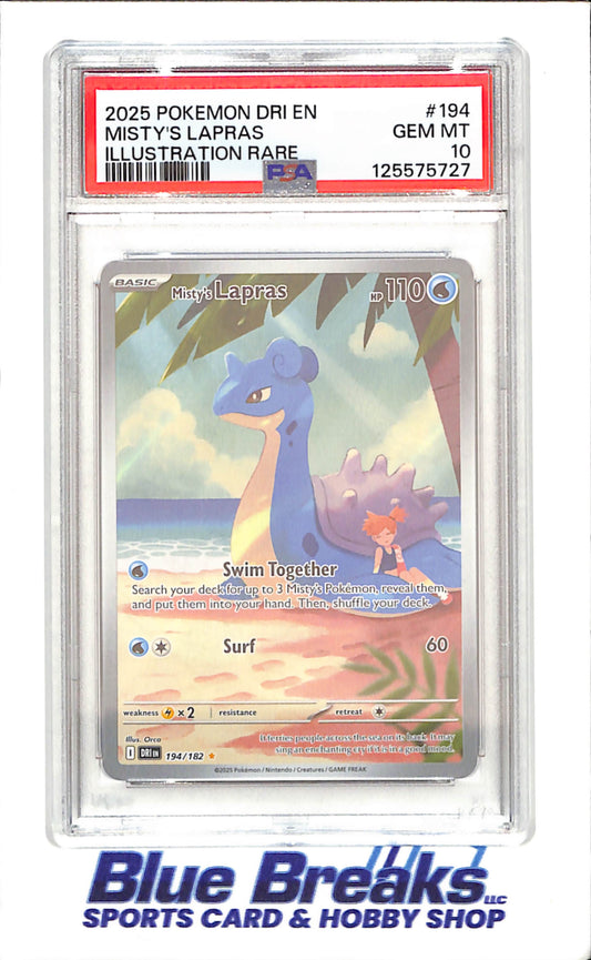 2025 Pokemon - Misty's Lapras - Illustration Rare - Destined Rivals - PSA 10 - 194/182