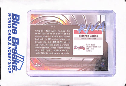 2023 Topps Finest - Chipper Jones - Rivalries Die Cut - Kintsukuroi Black Gold - Atlanta Braves - Baseball - #FR-8