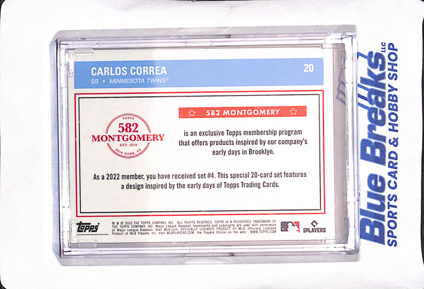 2022 Topps 582 Montgomery Club Set #4 - Shohei Ohtani-Carlos Correa - Baseball - #1-20