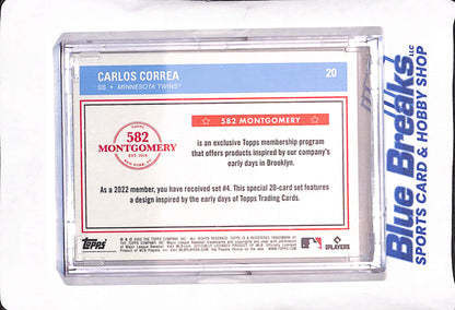 2022 Topps 582 Montgomery Club Set #4 - Shohei Ohtani-Carlos Correa - Baseball - #1-20